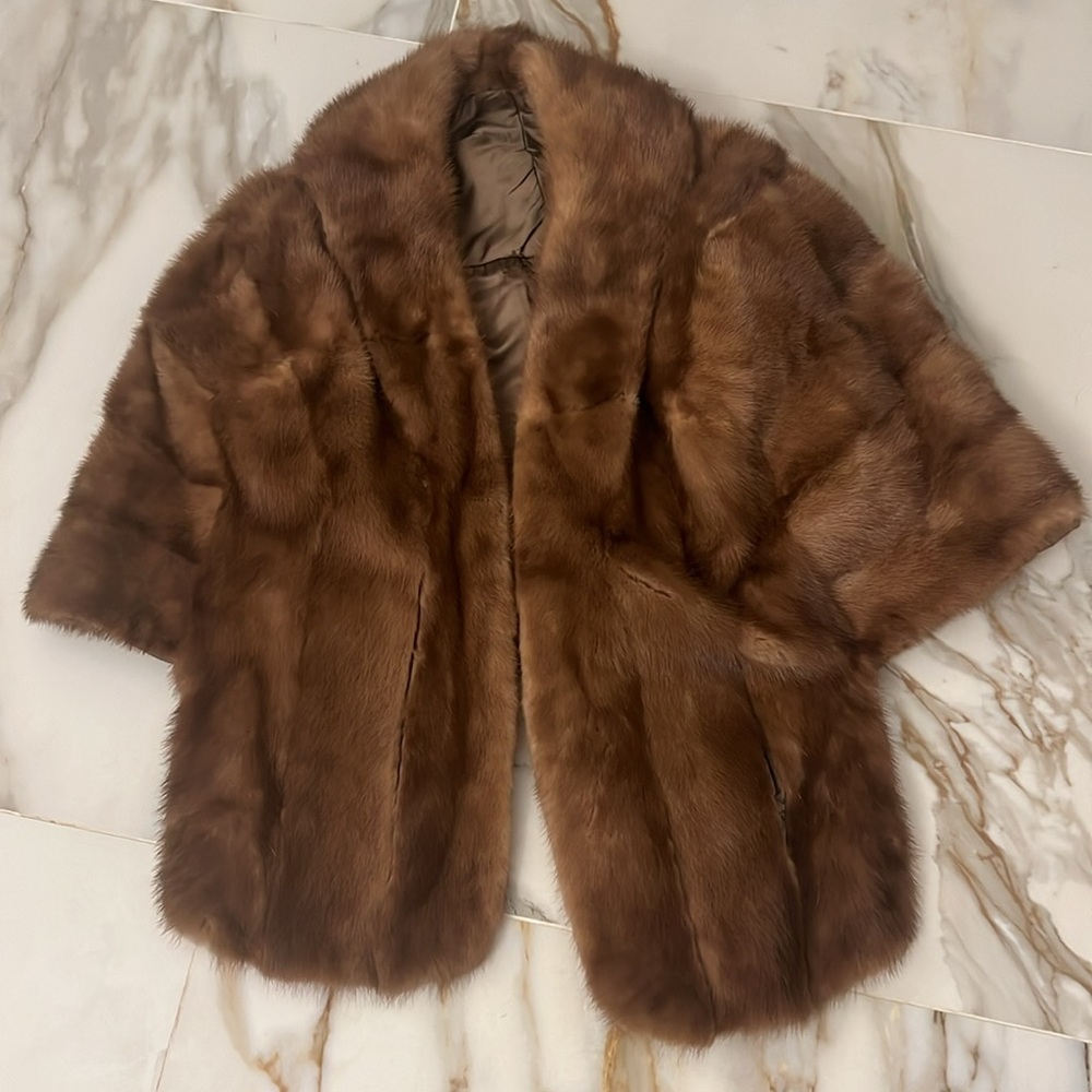 Genuine mink fur capelette